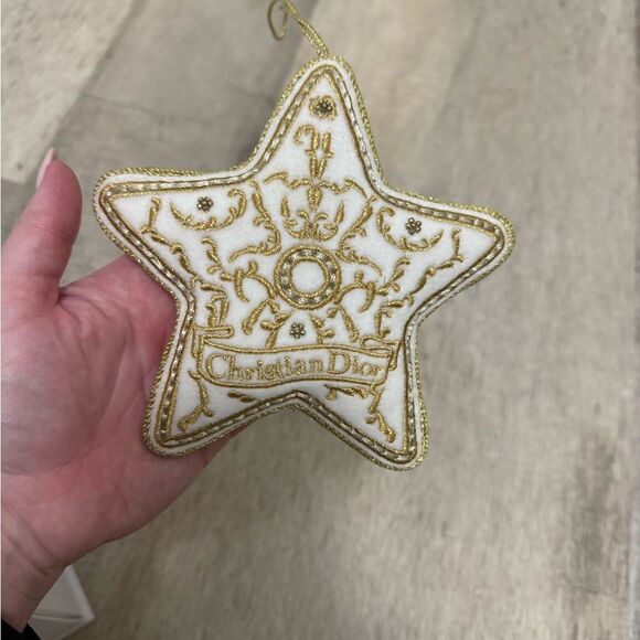 Dior Gold and Cream Holiday Ornament Trio